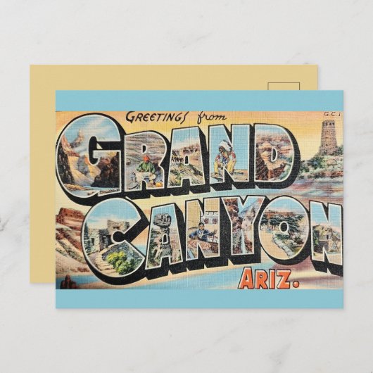 ヴィンテージ グランドキャニオン 挨拶 ポストカード (正面/裏面)