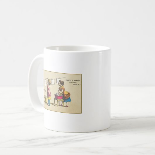 ヴィンテージ・グラーブの洗濯用でんぷん コーヒーマグカップ (正面左)