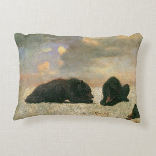 ヴィンテージ、グリズリーベアーズバイアルバート・ビエルシュタット アクセントクッション (裏面)