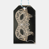 ヴィンテージ グリーンパール マスカレードマスク スイート16パーティ ギフトタグ (裏面)