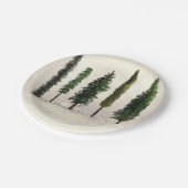 ヴィンテージ グリーンフォレスト ツリー ラスティック ウッディー ウェディング ペーパープレート (アングル)