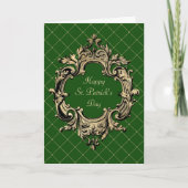 ヴィンテージ グリーン ゴールド オルネート セントパトリックデー シーズンカード (正面)