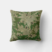 ヴィンテージ・グリーン・タン・ダマスク・フローラ・ドラゴンフライ クッション (裏面)