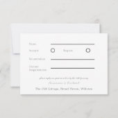 ヴィンテージ グリーン ハンナ スイート RSVP カード (裏面)