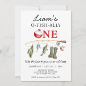 ヴィンテージ グリーン ブーツ オフィシャル ワン 1歳の誕生日 招待状 (正面)