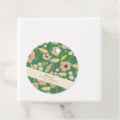 ヴィンテージ グリーン ボヘミアンフラワー カスタム ブライダルシャワー フェイバータグ (インサイチュ)