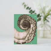 ヴィンテージ グリーン 海洋 オクトパス テンタクル ポストカード (スタンド正面)