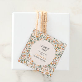 ヴィンテージ グルーヴィー ボーホー フローラル ブライダル シャワー サンクス フェイバータグ