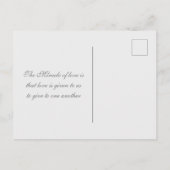 ヴィンテージ·グレイ·イエロー·ローズ·ウェディング·セーブ·ザ·デート 案内ポストカード (裏面)