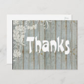 ヴィンテージ グレー ディストレスド ウッド サンクス ポストカード (正面/裏面)