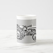 ヴィンテージ・グレー・マッセイ・ファーガソン・トラクター・ジャイアント・コーヒー  ボーンチャイナマグカップ (正面)