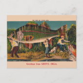 ヴィンテージ グローブ オクラホマ 釣り ポストカード (正面)