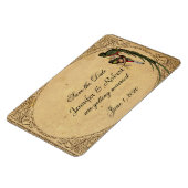 ヴィンテージ・ケツァルの鳥の結婚式が日付を保存 マグネット (左側)