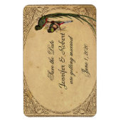 ヴィンテージ・ケツァルの鳥の結婚式が日付を保存 マグネット (縦)