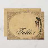 ヴィンテージ・ケツァルエレガント鳥テーブル番号 ポストカード (正面/裏面)