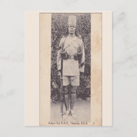 ヴィンテージ、ケニア、ナイロビ、コモンウェルス兵士 ポストカード (正面)