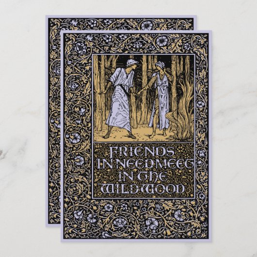 ヴィンテージ ケルムスコット フローラル ウェディング 招待状 (正面/裏面)