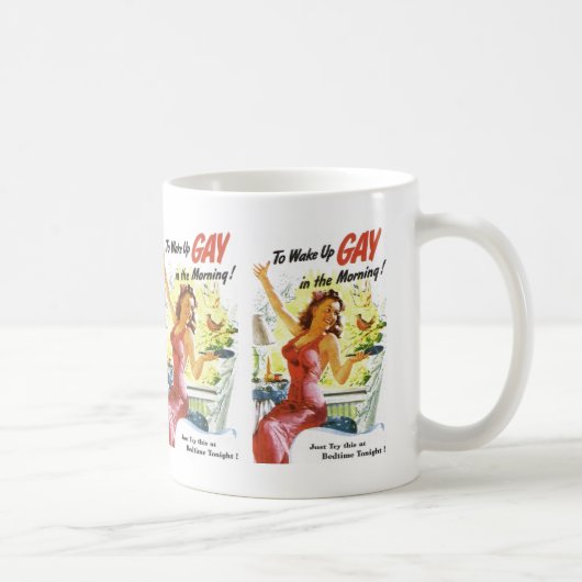 ヴィンテージ "ゲイとして目覚める" コーヒーマグカップ (右)