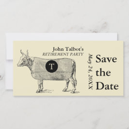 ヴィンテージ·コウ·リタイアメント·ザ·デート·モノグラム セーブザデート