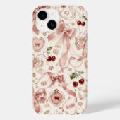 ヴィンテージ コケット ピンク リボンとチェリーの美学 Case-Mate iPhoneケース (裏面)