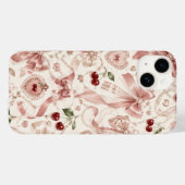 ヴィンテージ コケット ピンク リボンとチェリーの美学 Case-Mate iPhoneケース (裏面 (横))