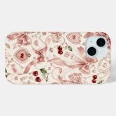 ヴィンテージ コケット ピンク リボンとチェリーの美学 Case-Mate iPhoneケース (裏面 (横))