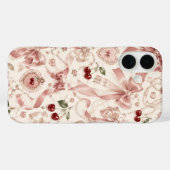 ヴィンテージ コケット ピンク リボンとチェリーの美意識 Case-Mate iPhoneケース (裏面 (横))