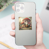 ヴィンテージ コテージコア キノコと野生生物 シール (スマートフォン)