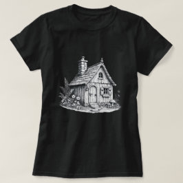 ヴィンテージ コテージ スケッチ コテージコア アート Tシャツ