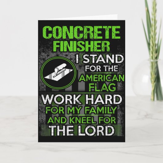 ヴィンテージ コンクリートフィニッシャー 私はアメリカを支持する カード (正面)