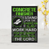 ヴィンテージ コンクリートフィニッシャー 私はアメリカを支持する カード (黄色い花)