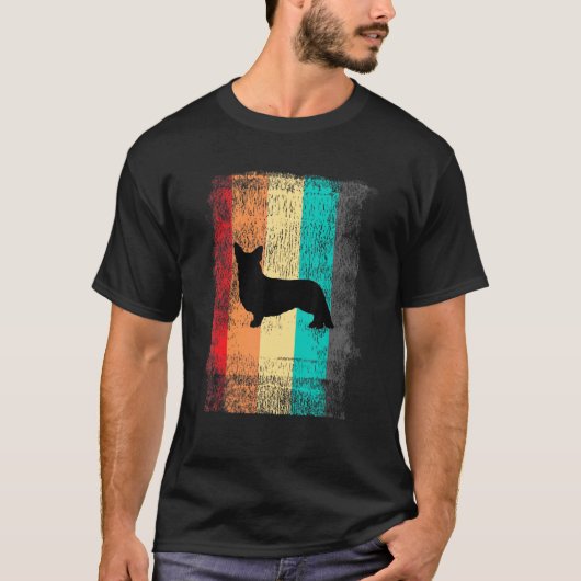 ヴィンテージ コーギー シルエット 60年代 70年代 レトロ 犬 Tシャツ (正面)