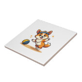 ヴィンテージ コーギー バレーボール 犬 ベクターイラスト S タイル (側面)