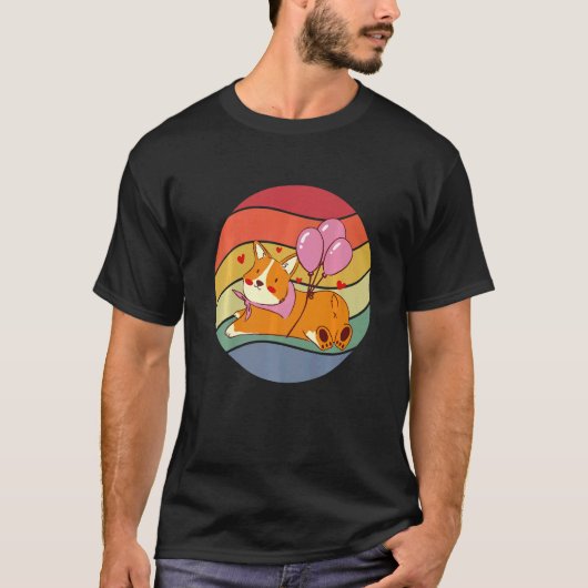 ヴィンテージ コーギー 風船 Tシャツ (正面)