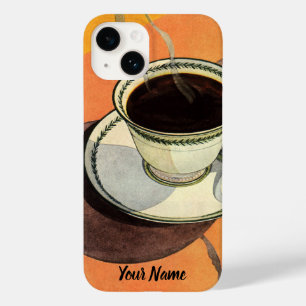ヴィンテージ コーヒーカップ、ソーサー、スプーン、レトロなダイナー Case-Mate iPhone 14ケース