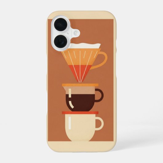 ヴィンテージ コーヒーフィルター (ドリッパー) iPhone 16ケース (裏面)