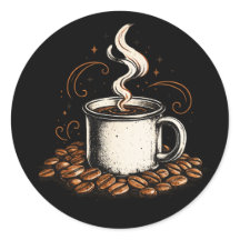 ヴィンテージ コーヒーマグ ステッカー | レトロ コーヒー愛好家 Vi