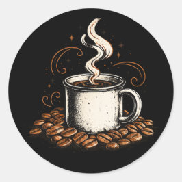 ヴィンテージ コーヒーマグ ステッカー | レトロ コーヒー愛好家 Vi