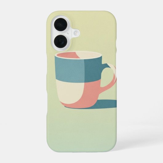 ヴィンテージ コーヒーマグ 形状 iPhone 16ケース (裏面)