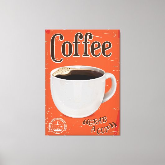 ヴィンテージ コーヒー広告ポスター キャンバスプリント (正面)