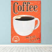 ヴィンテージ コーヒー広告ポスター キャンバスプリント (インサイチュ (ウッドフロア))
