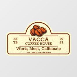 ヴィンテージ コーヒー豆専門店のカスタマイズフロント ウィンドウサイン