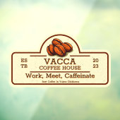 ヴィンテージ コーヒー豆専門店のフロントドアをカスタマイズ ウィンドウサイン (シート3)