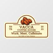 ヴィンテージ コーヒー豆専門店のフロントドアをカスタマイズ ウィンドウサイン (シート)