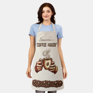 ヴィンテージ コーヒー カップ カスタム カフェ ブランド エプロン