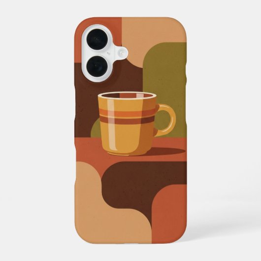 ヴィンテージ コーヒー カップ ポスター iPhone 16ケース (裏面)