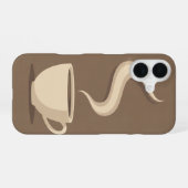 ヴィンテージ コーヒー カップ iPhone 16ケース (裏面横)