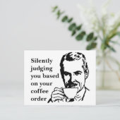 ヴィンテージ・コーヒー・スノブマンの静かな判断 ポストカード (スタンド正面)