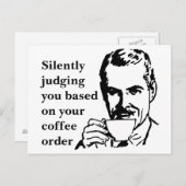 ヴィンテージ・コーヒー・スノブマンの静かな判断 ポストカード (正面/裏面)