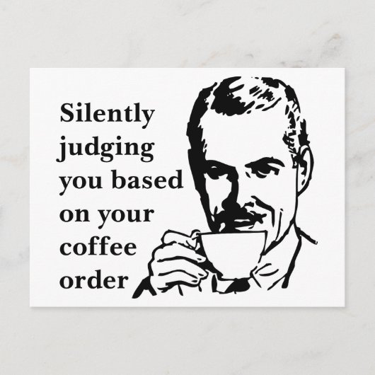 ヴィンテージ・コーヒー・スノブマンの静かな判断 ポストカード (正面)